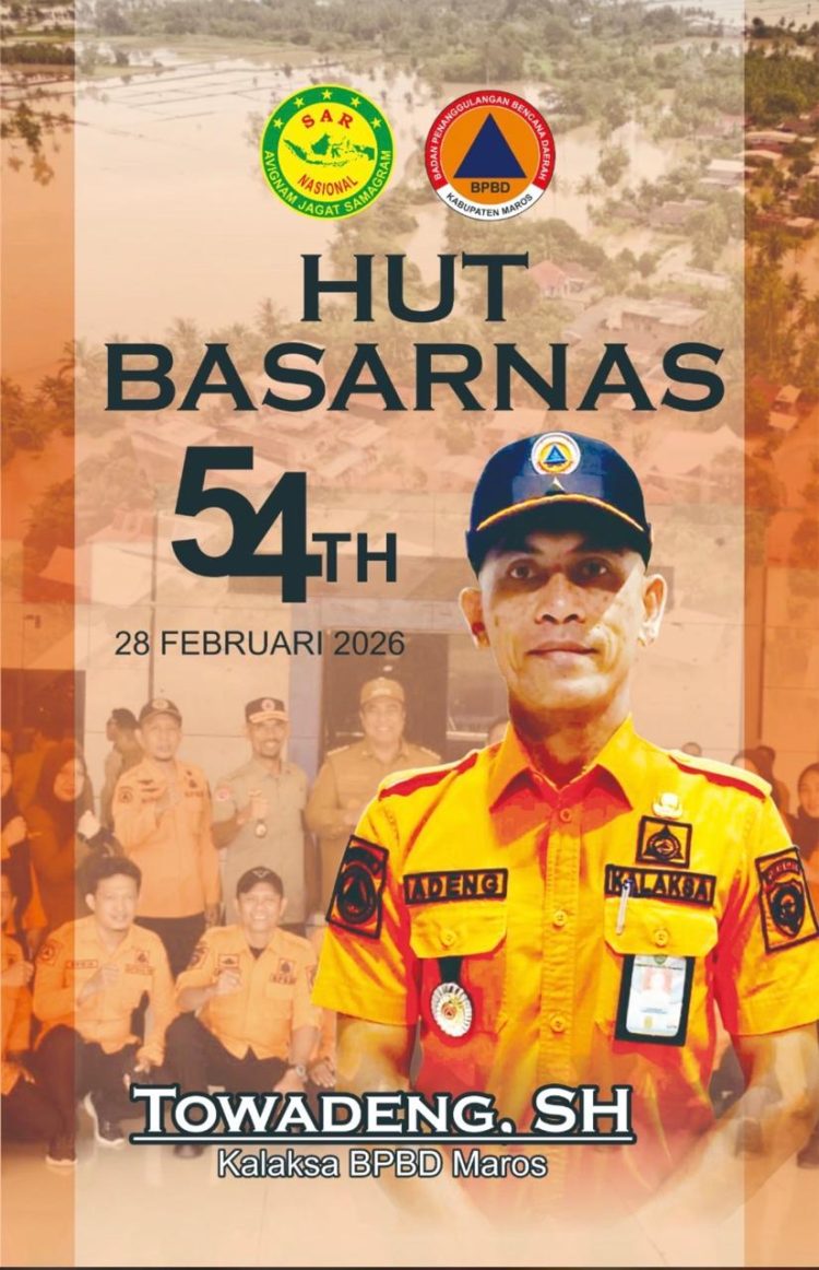 BPBD Maros Apresiasi HUT ke-54 BASARNAS, Perkuat Sinergi Misi Kemanusiaan