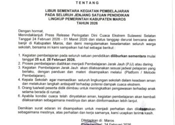 Cuaca Ekstrem, Disdikbud Maros Liburkan Sementara Kegiatan Belajar Tatap Muka