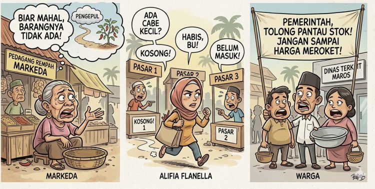 Pasca Lebaran, Cabai Rawit ‘Menghilang’ di Pasar Maros