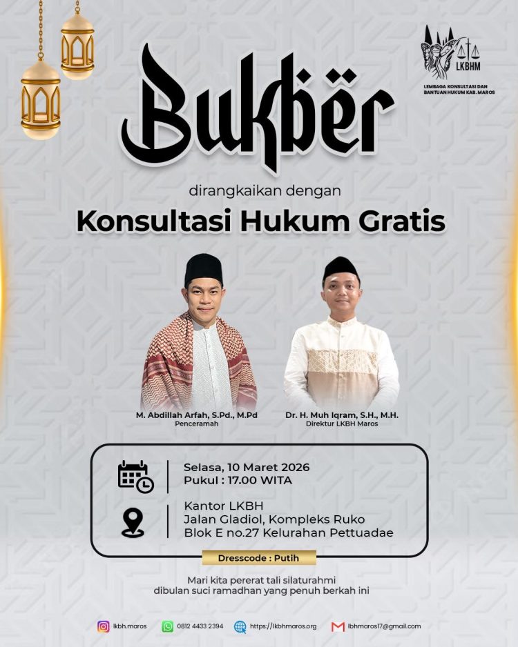 LKBH Maros Gelar Bukber dan Konsultasi Hukum Gratis, Pererat Silaturahmi di Bulan Ramadan