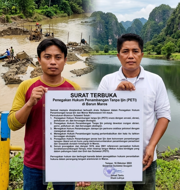 LEMKIRA dan Bumi Mentari Layangkan Surat Terbuka ke Gubernur Sulsel, Desak Usut Tuntas Tambang Ilegal di Maros