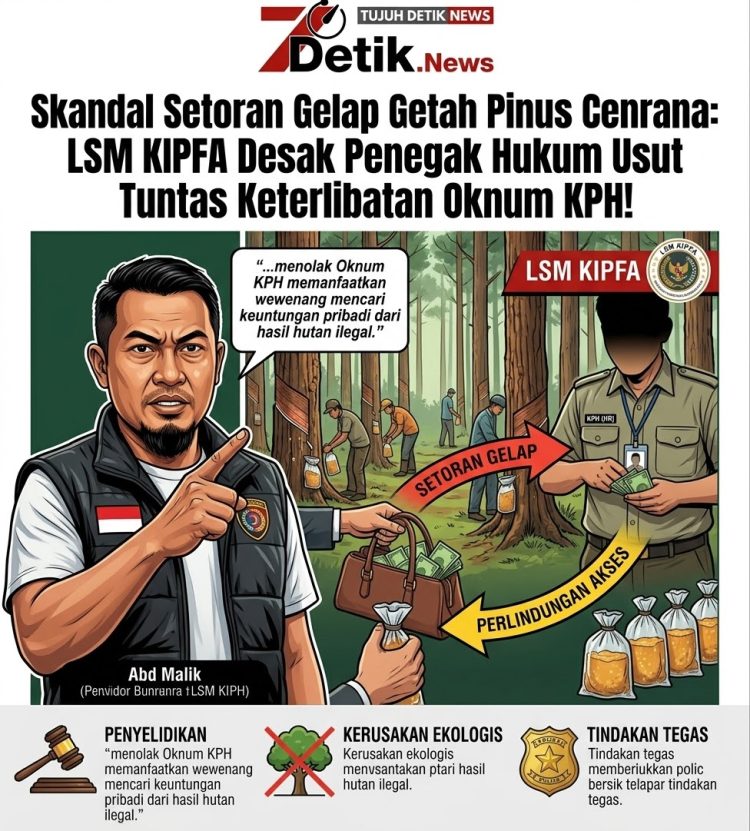 Skandal Setoran Gelap Getah Pinus Cenrana: LSM KIPFA Desak Penegak Hukum Usut Tuntas Keterlibatan Oknum KPH!