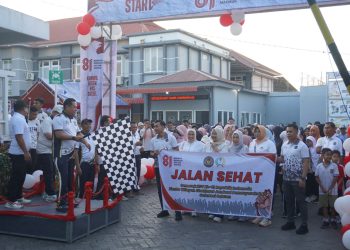 Semarak HUT ke-81 RI, Lapas Maros Meriahkan Jalan Santai Bersama UPT Pemasyarakatan