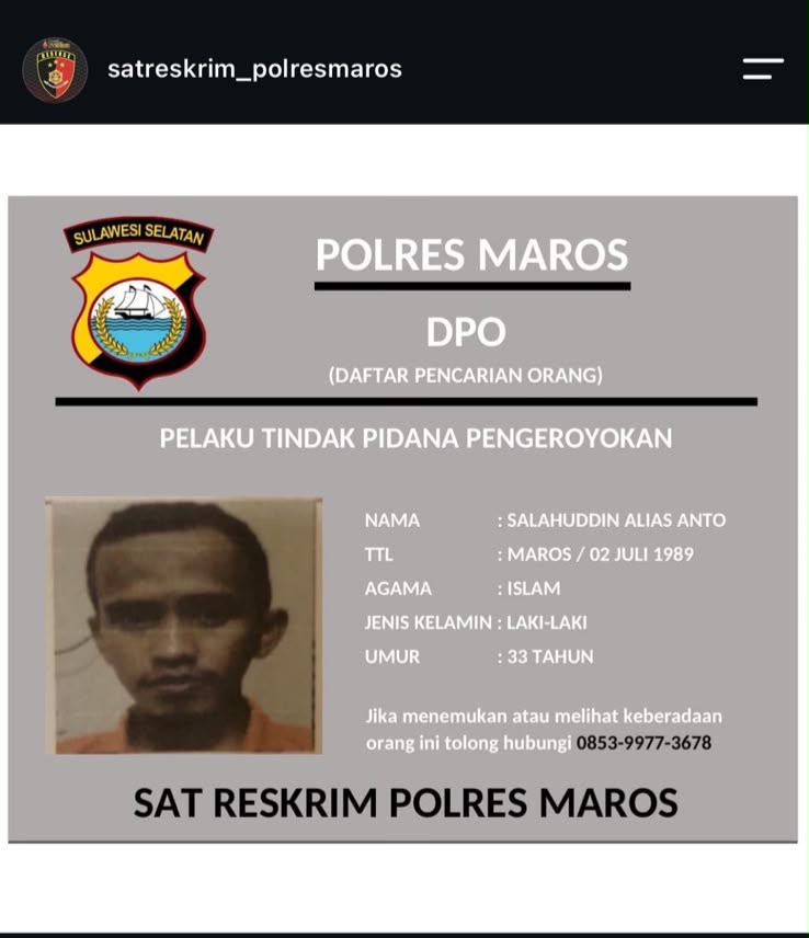 4 Tahun Jadi DPO, Kinerja Polres Maros Dipertanyakan: Jangan Jadikan Meja Penyidik sebagai Kuburan Perkara