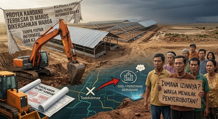Mega Proyek Kandang Ayam 14 Hektar di Tanralili Maros Diduga Tak Berizin: Resahkan Warga hingga Rusak Jalan Beton