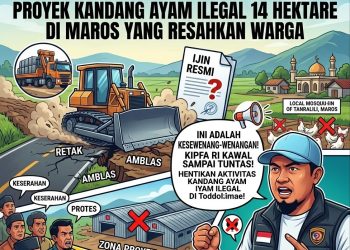LSM KIPFA RI Desak Penghentian Proyek Kandang Ayam Ilegal 14 Hektare di Maros yang Resahkan Warga