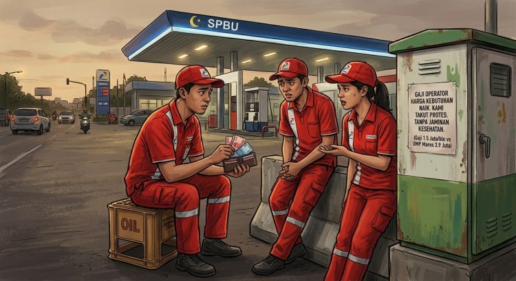 Tak Sebanding Beban Kerja dan UMR, Operator SPBU di Maros Menjerit Hanya Digaji Rp1,5 Juta Tanpa Jaminan Kesehatan