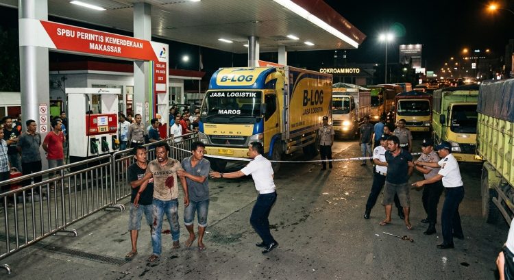 Lama Mengantre BBM Berakhir Tragedi, Sopir Truk di Makassar Ditikam Badik Gegara Serobot Antrean Solar