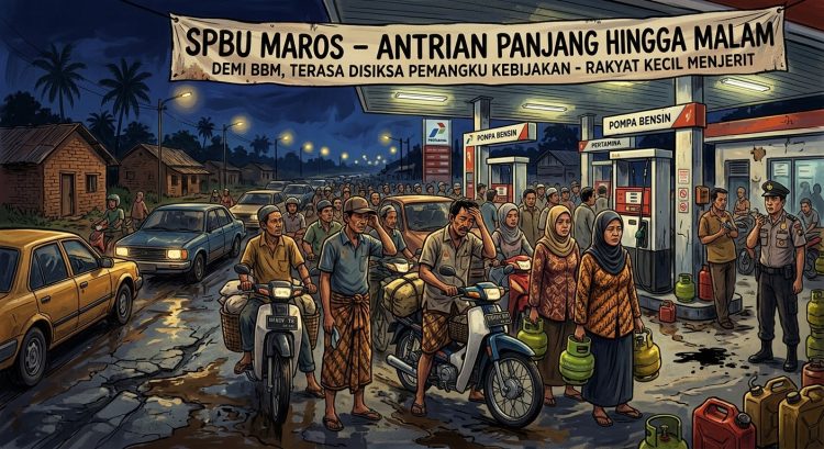 Antrean SPBU Maros hingga Malam: Ketika Kebijakan Menjadi Drama dan Rakyat Kecil Merasa Disiksa