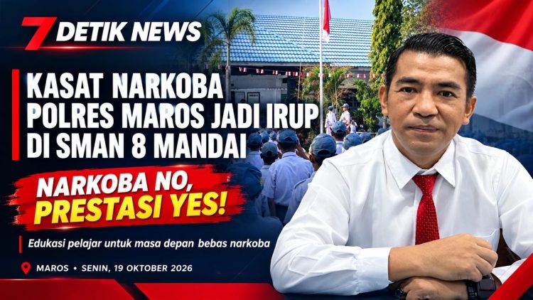 Kasat Narkoba Polres Maros Jadi Irup di SMAN 8 Mandai, Gelorakan Semangat “Narkoba No, Prestasi Yes”