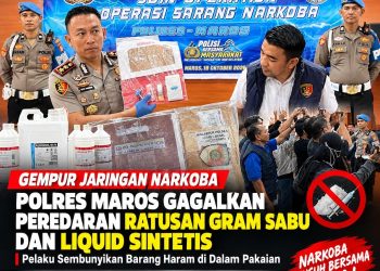 Gempur Jaringan Narkoba, Polres Maros Gagalkan Peredaran Ratusan Gram Sabu dan Liquid Sintetis, Pelaku Sembunyikan Barang Haram di Dalam Pakaian