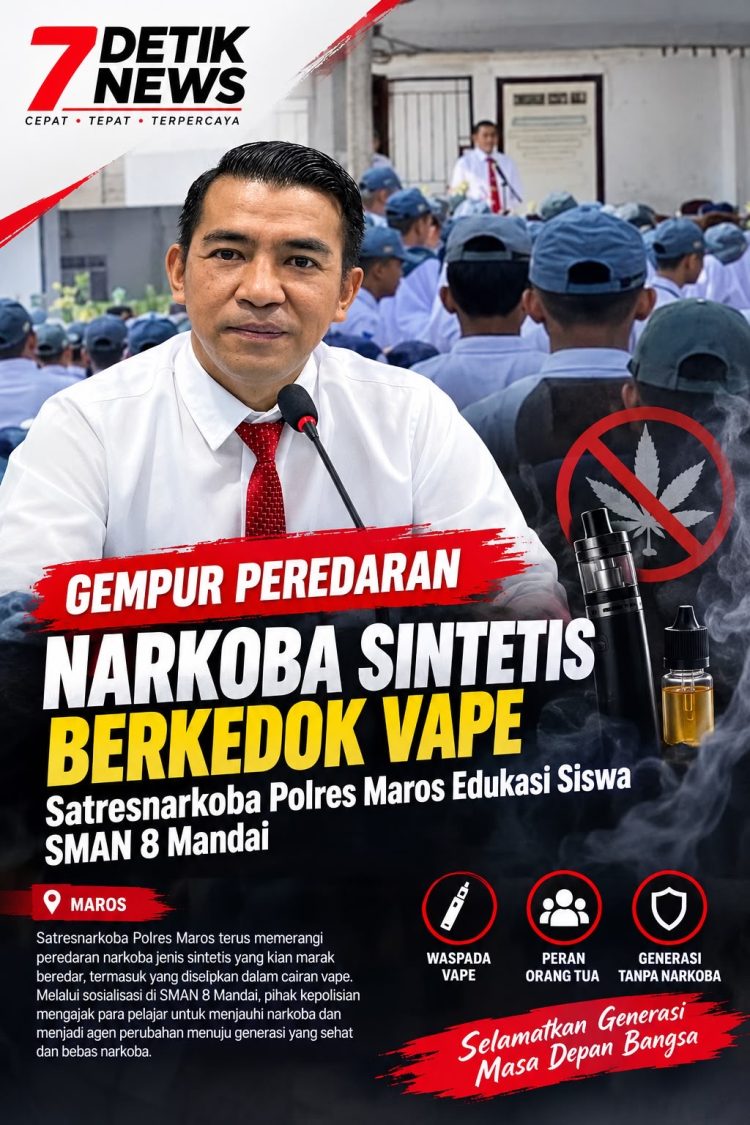 Gempur Peredaran Narkoba Sintetis Berkedok Vape, Satresnarkoba Polres Maros Edukasi Siswa SMAN 8 Mandai