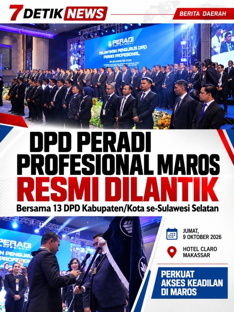Resmi Dilantik, Pengurus DPD PERADI PROFESIONAL Maros Komitmen Perluas Akses Bantuan Hukum Hingga ke Pelosok Desa