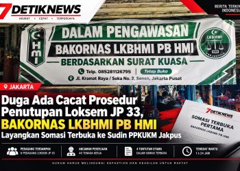 Duga Ada Cacat Prosedur Penutupan Loksem JP 33, BAKORNAS LKBHMI PB HMI Layangkan Somasi Terbuka ke Sudin PPKUKM Jakpus