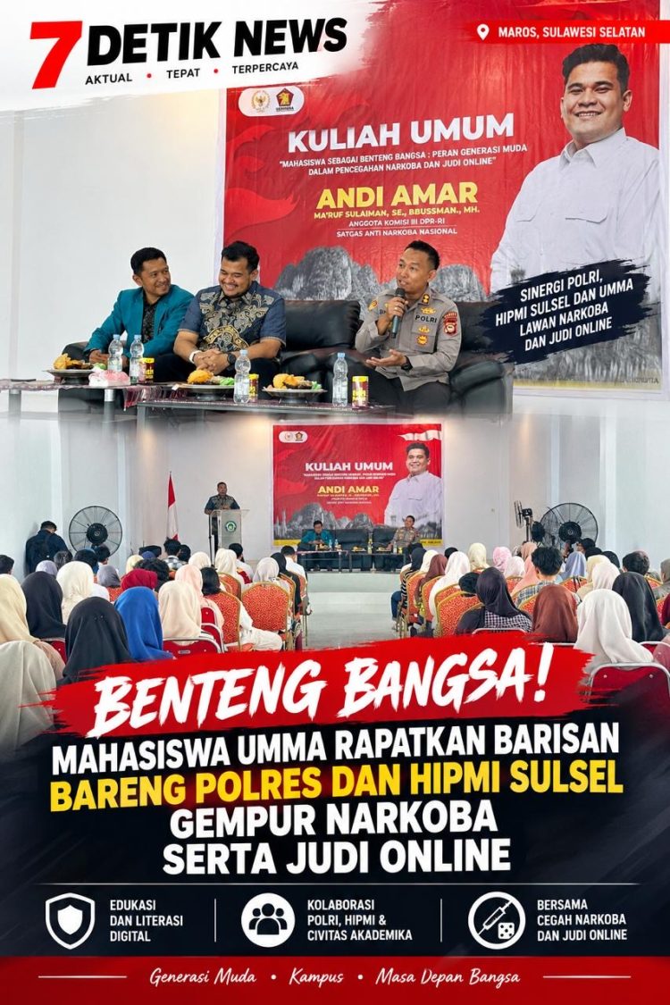 Benteng Bangsa! Mahasiswa UMMA Rapatkan Barisan Bareng Polres dan HIPMI Sulsel Gempur Narkoba serta Judi Online