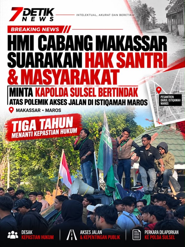 HMI Cabang Makassar Desak Kapolda Sulsel Turun Tangan Atasi Penutupan Jalan Istiqamah Maros yang Sudah Tiga Tahun Meresahkan Warga dan Santri