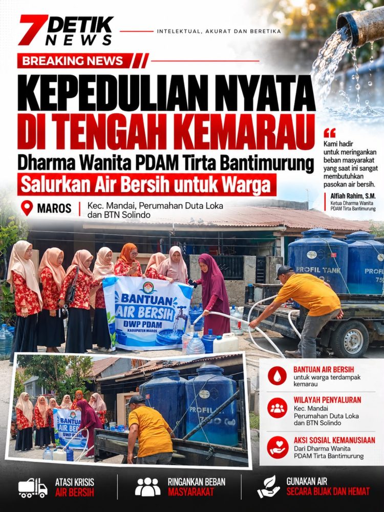 Kepedulian Nyata di Tengah Kemarau, Dharma Wanita PDAM Tirta Bantimurung Salurkan Air Bersih untuk Warga