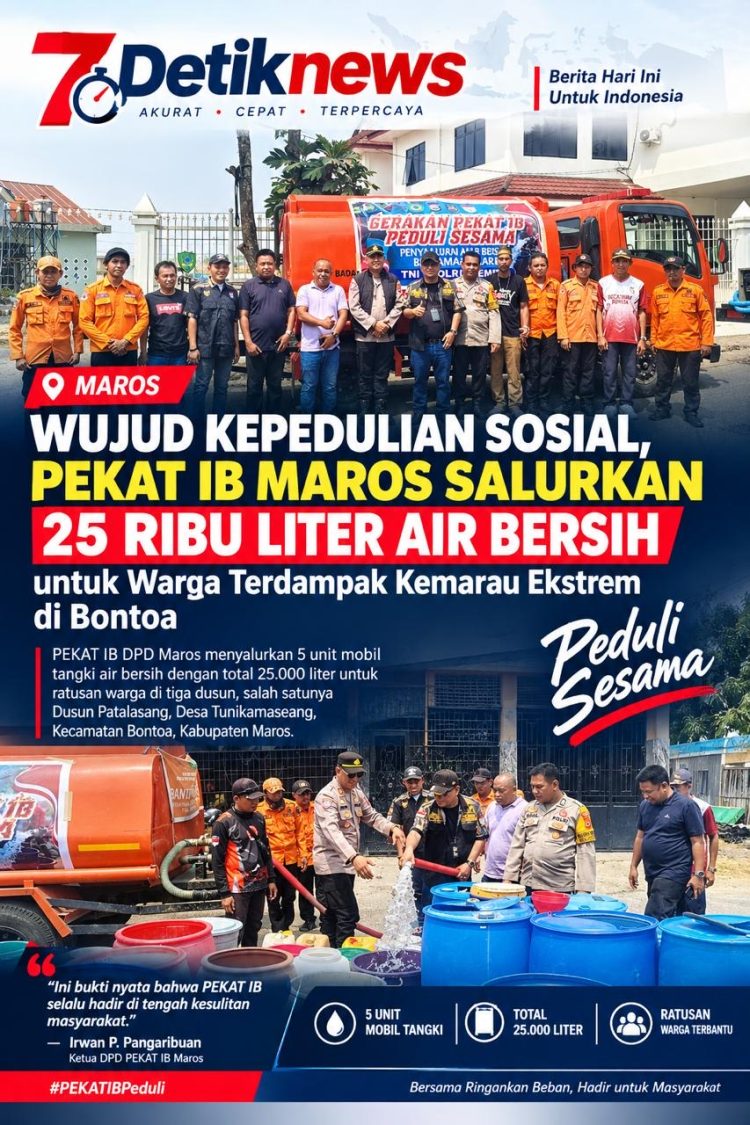 Aksi Nyata Tanggap Bencana, PEKAT IB Maros Salurkan 25 Ribu Liter Air Bersih untuk Warga Terdampak Kemarau Ekstrem di Bontoa