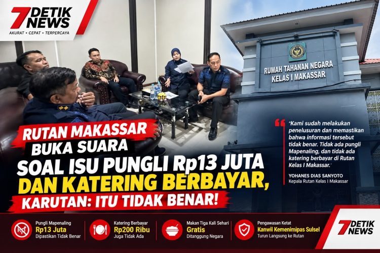 Rutan Makassar Buka Suara Soal Isu Pungli Rp13 Juta dan Katering Berbayar, Karutan: Itu Tidak Benar!