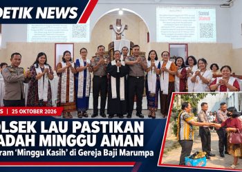 Pastikan Ibadah Aman dan Kondusif, Kapolsek Lau Gelar Program ‘Minggu Kasih’ di Gereja Jemaat Baji Marumpa Marusu