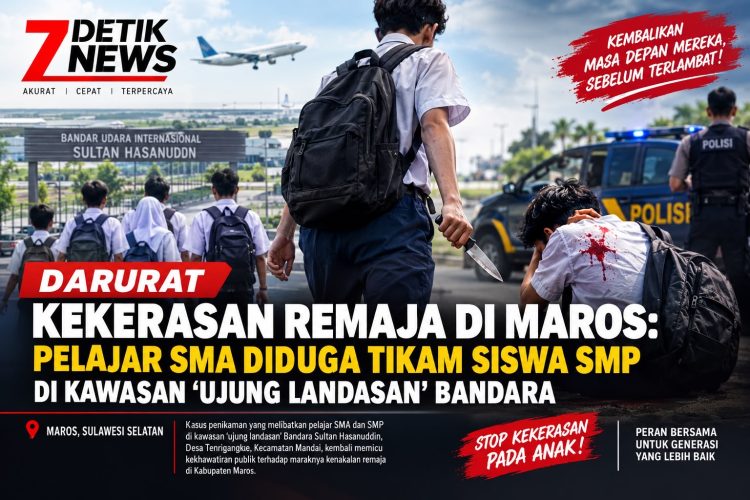 Darurat Kekerasan Remaja di Maros: Pelajar SMA Diduga Tikam Siswa SMP di Kawasan ‘Ujung Landasan’ Bandara