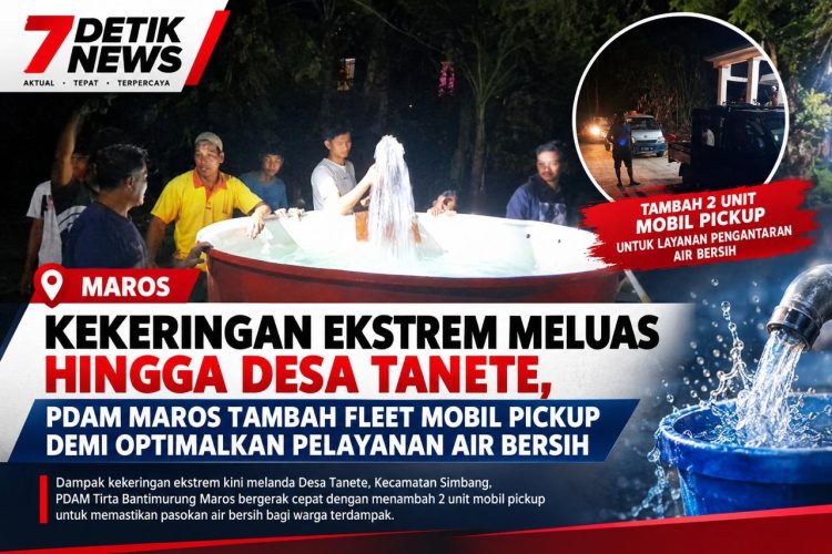 Kekeringan Ekstrem Meluas Hingga Desa Tanete, PDAM Maros Tambah Fleet Mobil Pickup Demi Optimalkan Pelayanan Air Bersih