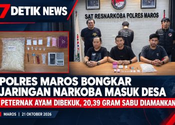 Polres Maros Bongkar Jaringan Narkoba Masuk Desa, Peternak Ayam Dibekuk Bersama 20 Gram Sabu