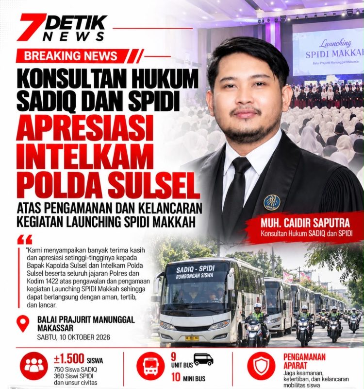Apresiasi Pengawalan Launching SPIDI Makkah, Konsultan Hukum SADIQ-SPIDI Berharap Akses Pendidikan Terus Dijamin