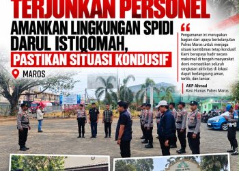 Polres Maros Terjunkan Personel Amankan Lingkungan SPIDI Darul Istiqomah, Pastikan Situasi Kondusif