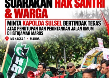 BADKO HMI SULSEL Suarakan Hak Santri Dan Warga, Minta Kapolda Sulsel Tindak Tegas Aksi Penutupan Dan Perintangan Jalan Umum Di Istiqamah Maros.