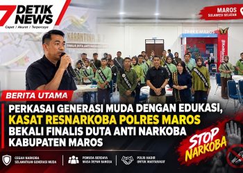 PERKASAI GENERASI MUDA DENGAN EDUKASI, KASAT RESNARKOBA POLRES MAROS BEKALI FINALIS DUTA ANTI NARKOBA KABUPATEN MAROS