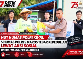 HUT Humas Polri ke-75, Sihumas Polres Maros Tebar Kepedulian Lewat Aksi Sosial untuk Warga Prasejahtera