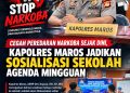 Cegah Peredaran Narkoba Sejak Dini, Kapolres Maros Jadikan Sosialisasi Sekolah Agenda Mingguan
