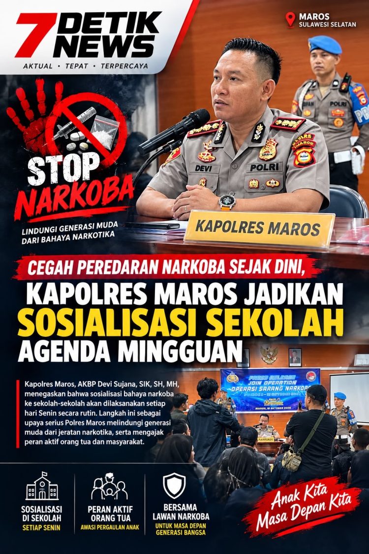 Cegah Peredaran Narkoba Sejak Dini, Kapolres Maros Jadikan Sosialisasi Sekolah Agenda Mingguan