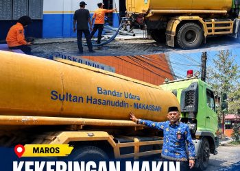 Kekeringan Makin Memprihatinkan, BPBD Maros Pinjam Mobil Tangki 10 Ribu Liter Milik Angkasa Pura demi Pasokan Air Bersih