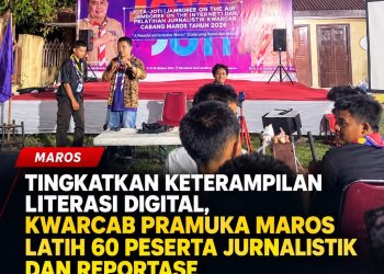Tingkatkan Keterampilan Literasi Digital, Kwarcab Pramuka Maros Latih 60 Peserta Jurnalistik dan Reportase di Ajang JOTA-JOTI 2026