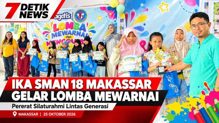 Pererat Silaturahmi Lintas Generasi, IKA SMAN 18 Makassar Gelar Lomba Mewarnai Tingkat SD se-Kecamatan Biringkanaya